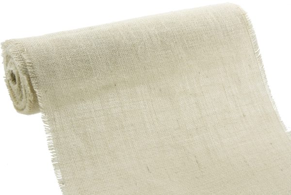 14  Burlap Fabric Roll With Fringed Edge: Ivory(10 Yards) Online now