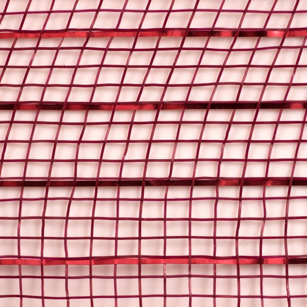 21  Poly Deco Mesh: Metallic Burgundy & Red Online Hot Sale