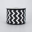 2.5  Canvas Chevron Ribbon: Black & White (10 Yards) Sale