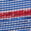 10  Poly Deco Mesh: Deluxe Blue Red Laser Stripe Fashion