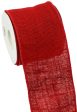 4  Wired Edge Burlap Ribbon: Red (10 Yards) Online Hot Sale