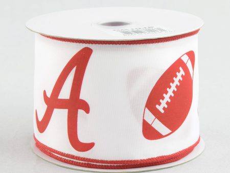 2.5  Football Helmet Crimson A Ribbon (10 Yards) Hot on Sale