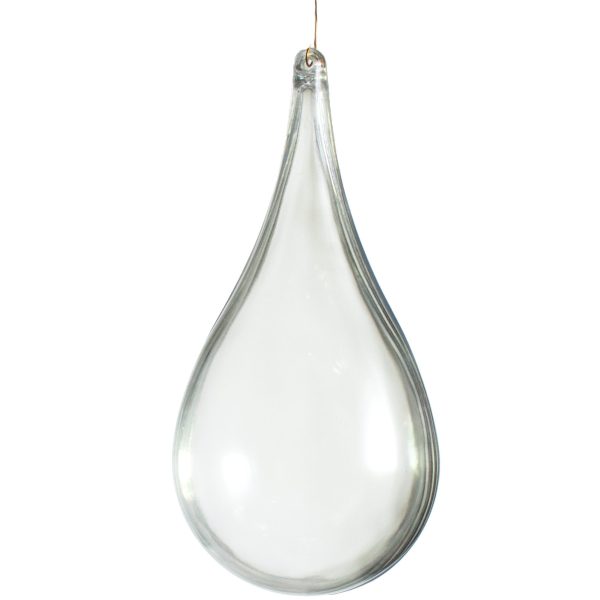 130MM Clear Plastic Fillable Teardrop Ornament on Sale