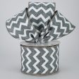 2.5  Canvas Chevron Ribbon: Grey & White (10 Yards) Online Sale