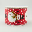 2.5  Holiday Snowman Ribbon: Red (10 Yards) Hot on Sale