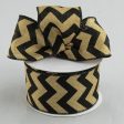 2.5  Faux Burlap Chevron Ribbon: Black (10 Yards) Online Hot Sale