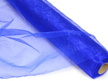 24  Crinkle Sheer Fabric Roll: Royal Blue (10 Yards) Online now