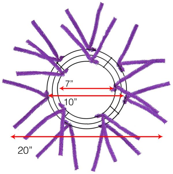 10-20  Tinsel Work Wreath Form: Purple Fashion