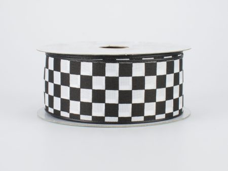 1.5  Black and White Check Ribbon (10 Yards) Online