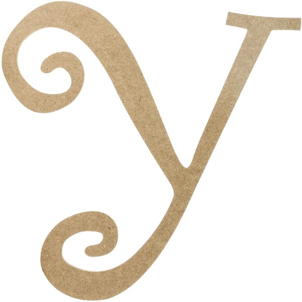 14  Decorative Wooden Curly Letter: Y on Sale