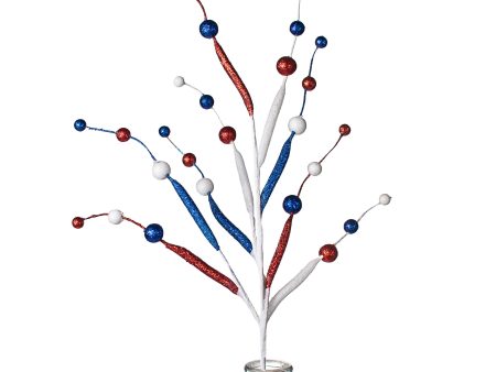 27  Glitter Ball Tubing Spray: Red, White, Blue Patriotic Fashion