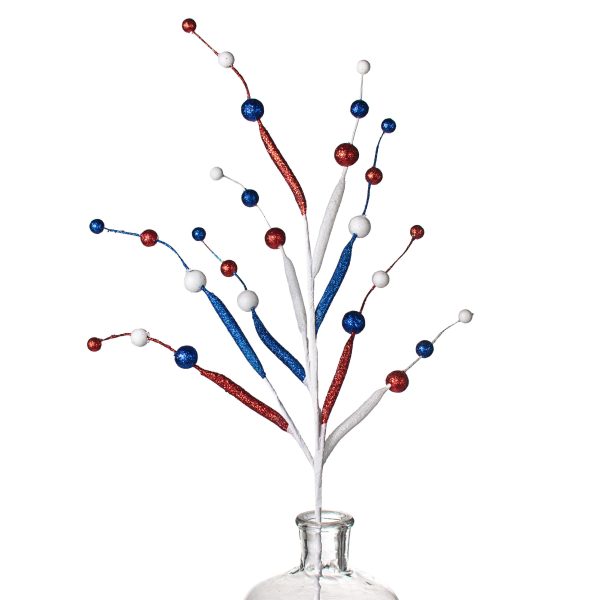 27  Glitter Ball Tubing Spray: Red, White, Blue Patriotic Fashion