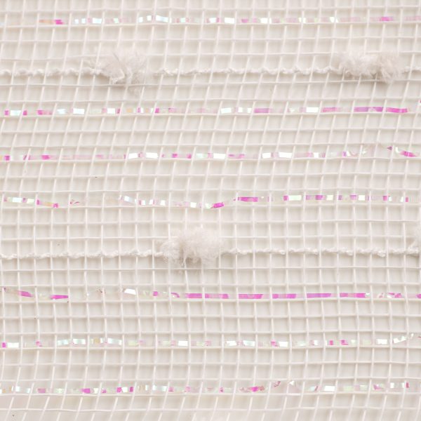 21  Metallic Snowball Deco Mesh: White Iridescent (10 Yards) For Sale