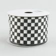 2.5  Black and White Check Ribbon (10 Yards) on Sale