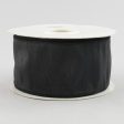 2.5  Faux Dupioni Ribbon: Black (25 Yard Roll) For Sale