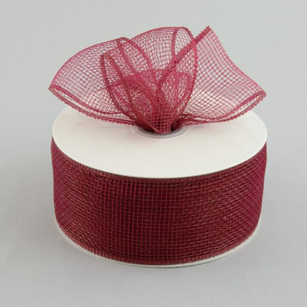 2.5  Poly Deco Mesh Ribbon: Burgundy For Cheap