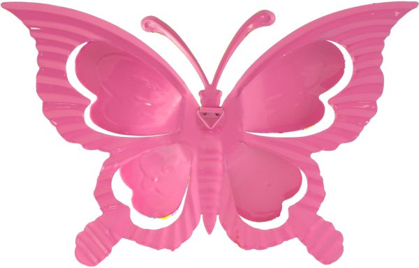 12  Tin Butterfly Hanger: Pink Supply