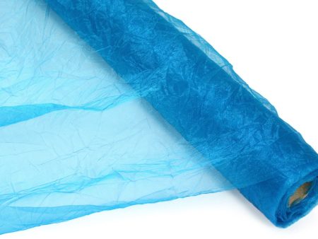 24  Crinkle Sheer Fabric Roll: Teal (10 Yards) Cheap