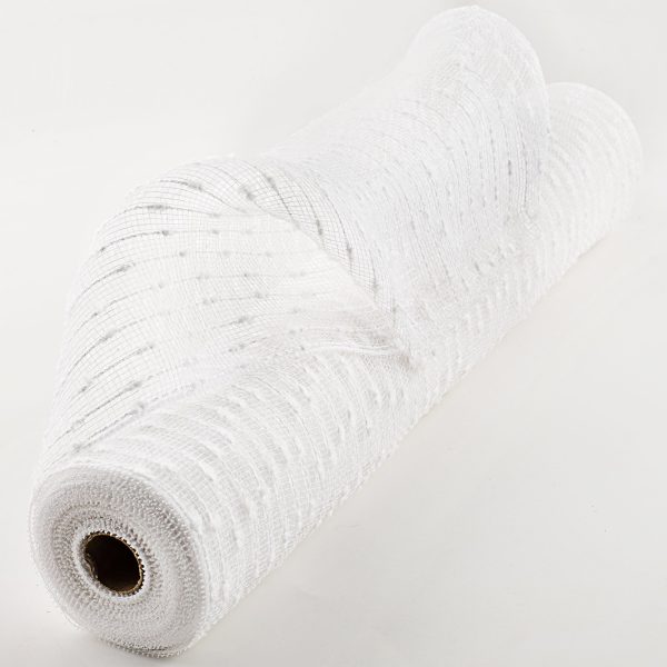 21  Snowball Deco Mesh: White (10 Yards) For Discount