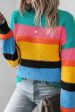 Yellow Colorblock Mixed Textured Drop Shoulder Sweater Discount