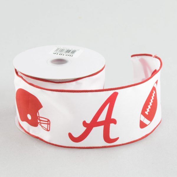 2.5  Football Helmet Crimson A Ribbon (10 Yards) Hot on Sale