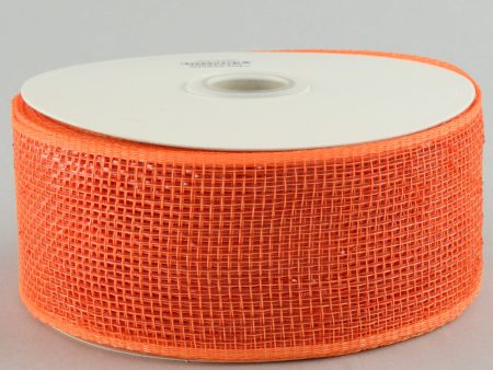 2.5  Poly Deco Mesh Ribbon: Metallic Orange Online Hot Sale