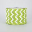 2.5  Canvas Chevron Ribbon: Lime Green & White (10 Yards) For Cheap