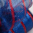 10  Poly Deco Mesh: Deluxe Blue Red Laser Stripe Fashion