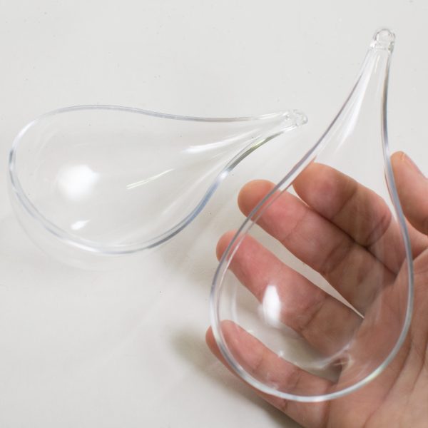 130MM Clear Plastic Fillable Teardrop Ornament on Sale