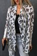 White Vintage Leopard Print Open Cardigan For Discount