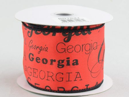 2.5  Georgia Print Ribbon: Red & Black (10 Yards) Fashion