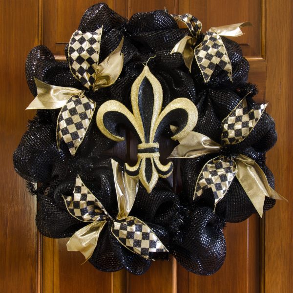 10  Metallic Glitter Fleur De Lis Ornament: Black & Gold Online