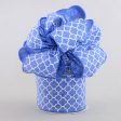 2.5  Quatrefoil Ribbon: Denim Blue & White (10 Yards) Online now