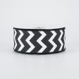 1.5  Canvas Chevron Ribbon: Black & White (10 Yards) Online Hot Sale