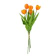 13  Realistic Touch Tulip Bouquet: Orange (5) Cheap