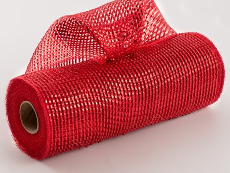 10  Poly Mesh Roll: Red with Deluxe Wide Red Foil Online Sale