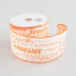 2.5  Tennessee Print Ribbon: Orange & White (10 Yards) on Sale