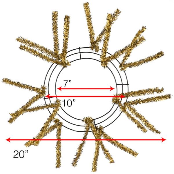 10-20  Tinsel Work Wreath Form: Metallic Gold Online Sale