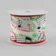 2.5  Satin Christmas Songs Ribbon (10 Yards) Discount