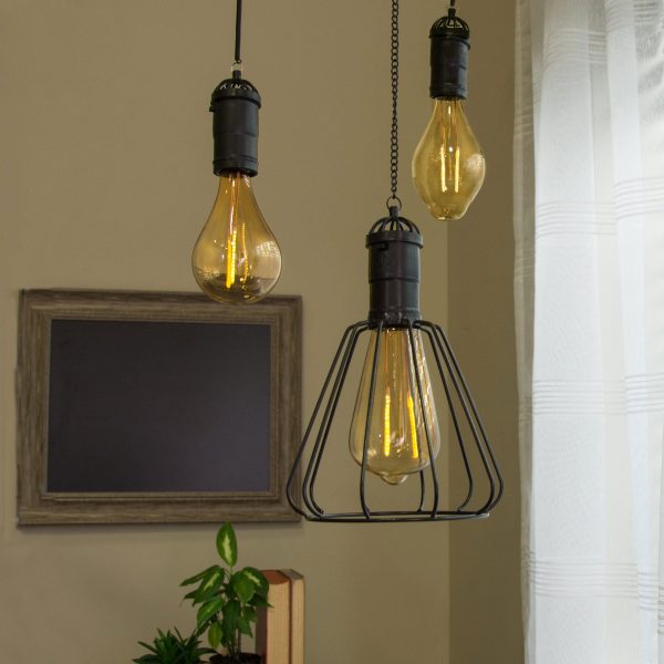 Hanging Solar Edison LED Bulb: Black Online now