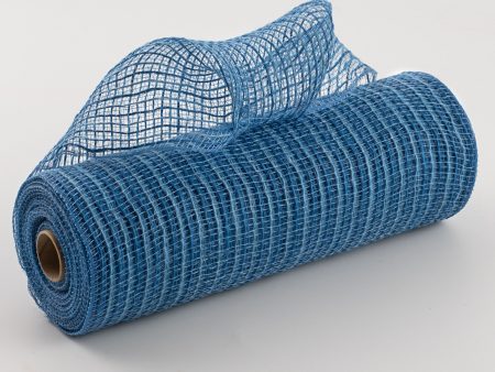 10  Burlap Deco Mesh: Denim Blue (10 Yards) Online Hot Sale