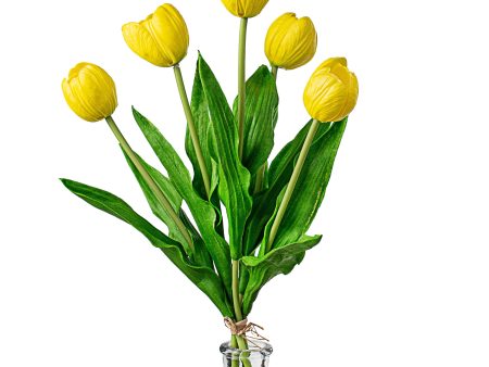 13  Realistic Touch Tulip Bouquet: Yellow (5) For Cheap