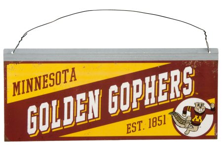 12x5 Collegiate Tin Sign: Minnesota Golden Gophers Discount