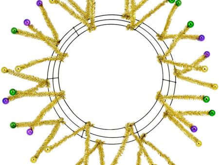 15-24  Tinsel Ball Work Wreath Form: Purple Green Gold Online