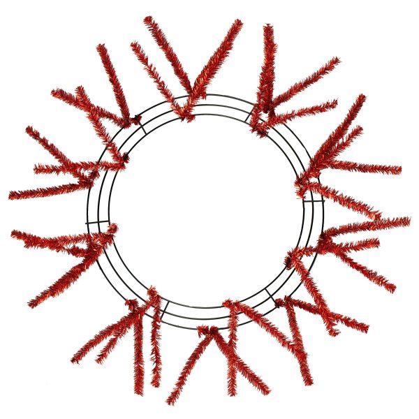 15-24  Tinsel Work Wreath Form: Metallic Red Online