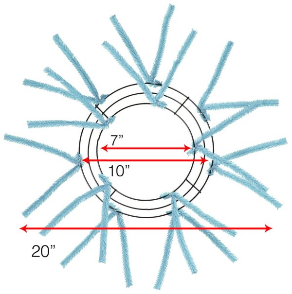 10-20  Tinsel Work Wreath Form: Sky Blue Fashion
