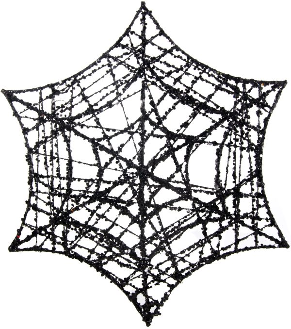 13  Glittered Spider Web: Black Cheap