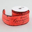 2.5  Georgia Print Ribbon: Red & Black (10 Yards) Fashion