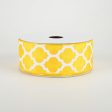 1.5  Satin Quatrefoil Lattice Ribbon: Yellow & White (10 Yards) For Sale