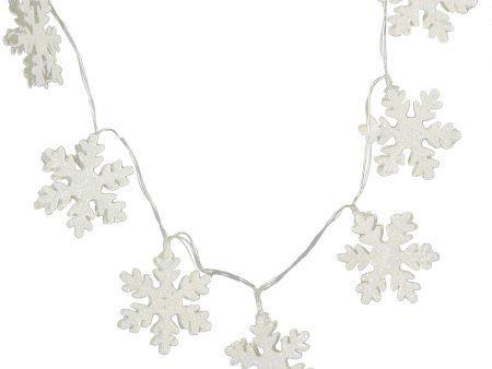 White Glitter Snowflake Light String: LED Hot on Sale